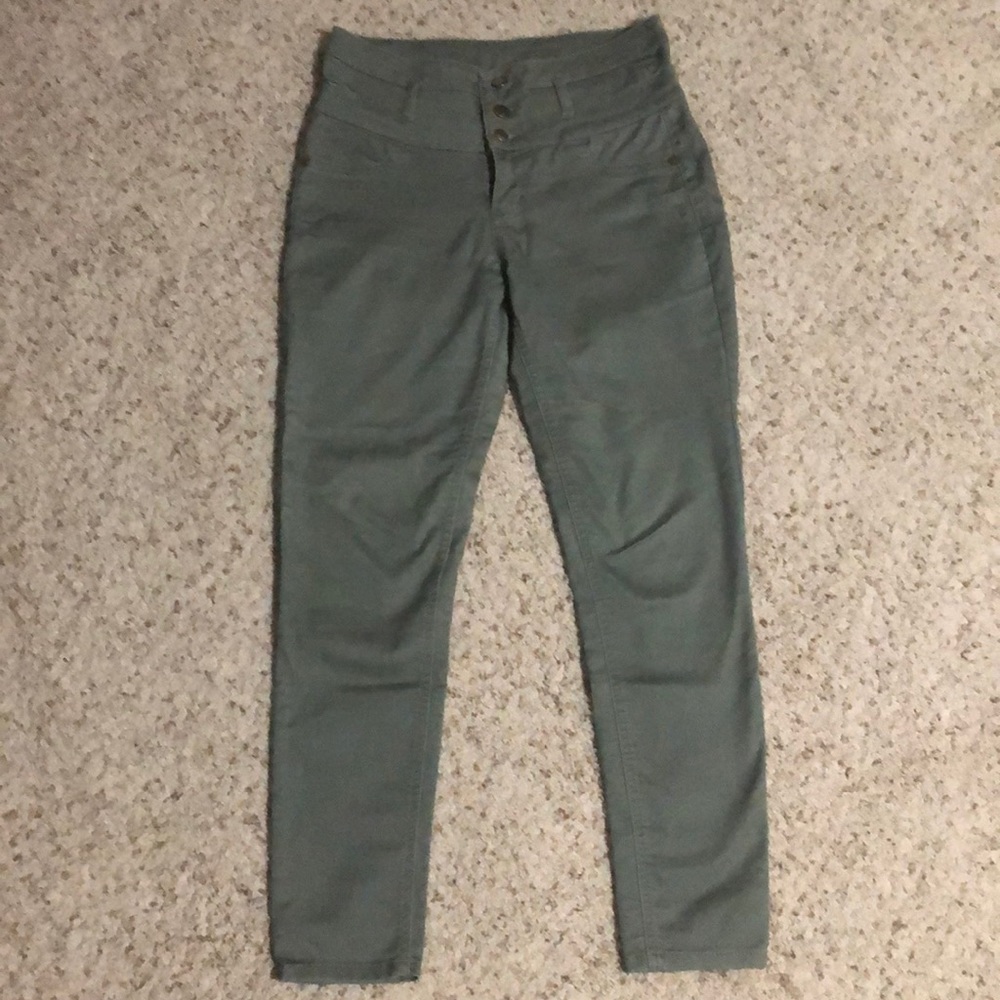 High waisted olive pants
